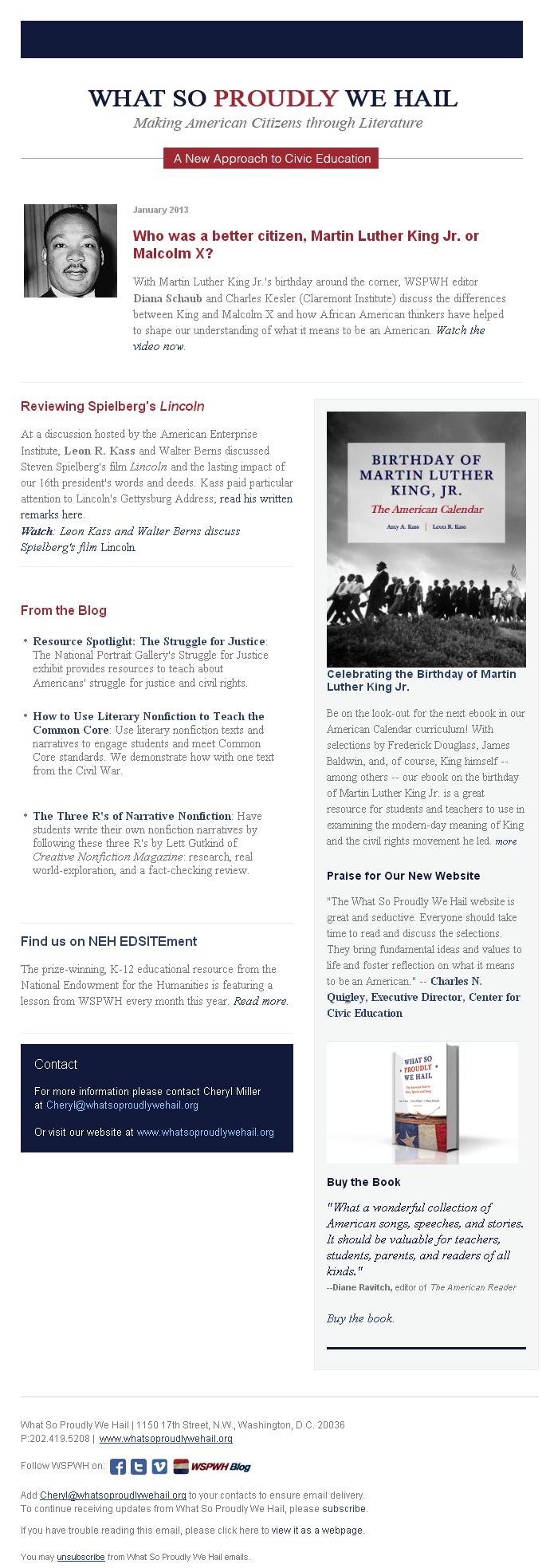 WSPWH January 2013 newsletter