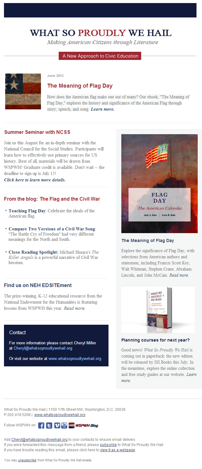 June 2013  New ebook for Flag Day
